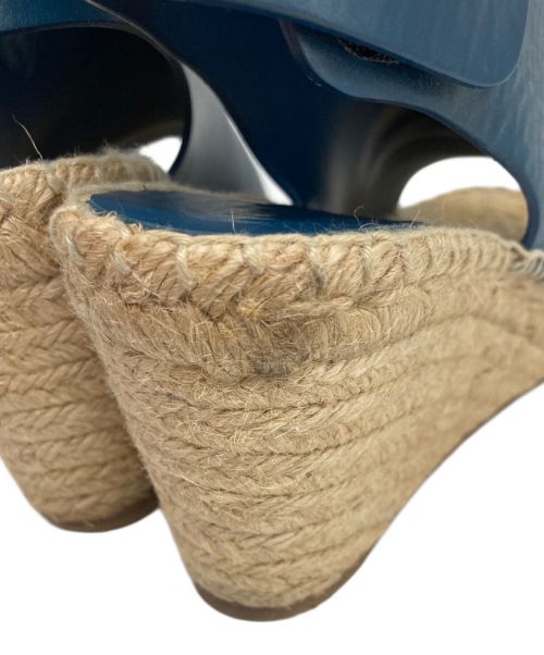 CELINE（セリーヌ）CELINE (セリーヌ) ウェッジソールサンダル ネイビー×ベージュ サイズ:41の古着・服飾アイテム