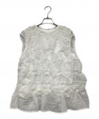 Mila Owenミラオーウェン）の古着「シャーリングシアーレイヤードトップス」｜ホワイト