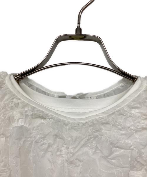 Mila Owen（ミラオーウェン）Mila Owen (ミラオーウェン) シャーリングシアーレイヤードトップス ホワイト サイズ:Fの古着・服飾アイテム