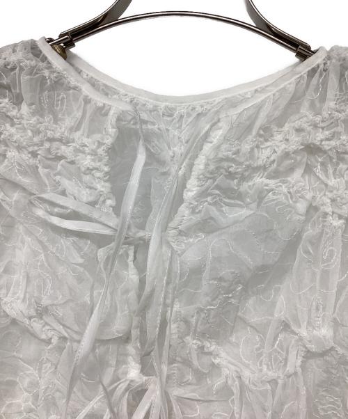 Mila Owen（ミラオーウェン）Mila Owen (ミラオーウェン) シャーリングシアーレイヤードトップス ホワイト サイズ:Fの古着・服飾アイテム
