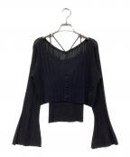 Snidelスナイデル）の古着「シアーカーデ&カップインキャミset UP」｜ブラック