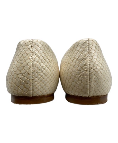 FABIO RUSCONI（ファビオルスコーニ）FABIO RUSCONI (ファビオルスコーニ) スクエアトゥフラットシューズ ベージュ サイズ:37　2/1の古着・服飾アイテム