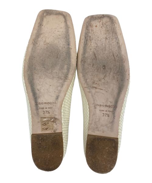 FABIO RUSCONI（ファビオルスコーニ）FABIO RUSCONI (ファビオルスコーニ) スクエアトゥフラットシューズ ベージュ サイズ:37　2/1の古着・服飾アイテム