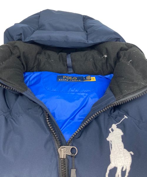 POLO RALPH LAUREN（ポロ・ラルフローレン）POLO RALPH LAUREN (ポロ・ラルフローレン) ポニーフーデットダウンベスト ネイビー サイズ:170/92の古着・服飾アイテム