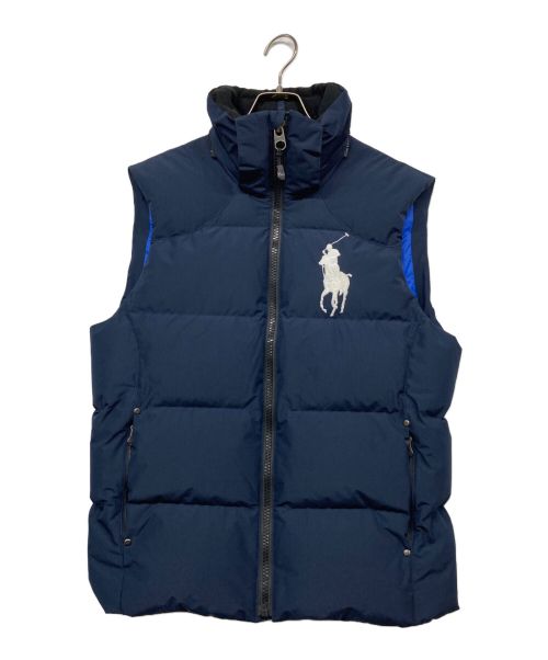 POLO RALPH LAUREN（ポロ・ラルフローレン）POLO RALPH LAUREN (ポロ・ラルフローレン) ポニーフーデットダウンベスト ネイビー サイズ:170/92の古着・服飾アイテム