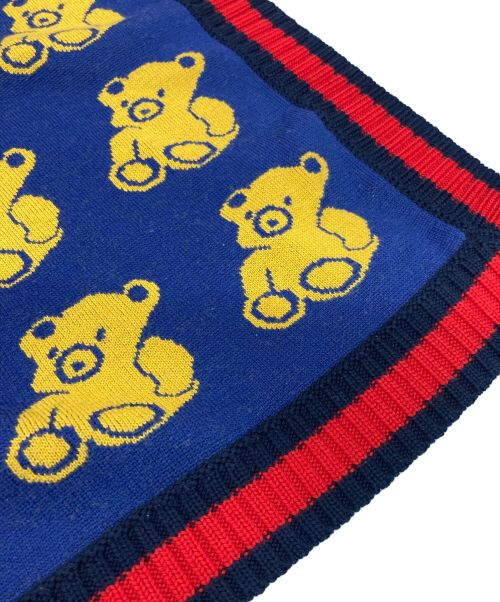 GUCCI（グッチ）GUCCI (グッチ) テディベア柄ブランケット ネイビーの古着・服飾アイテム