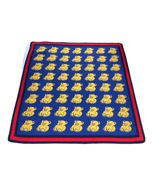 GUCCI（グッチ）GUCCI (グッチ) テディベア柄ブランケット ネイビーの古着・服飾アイテム