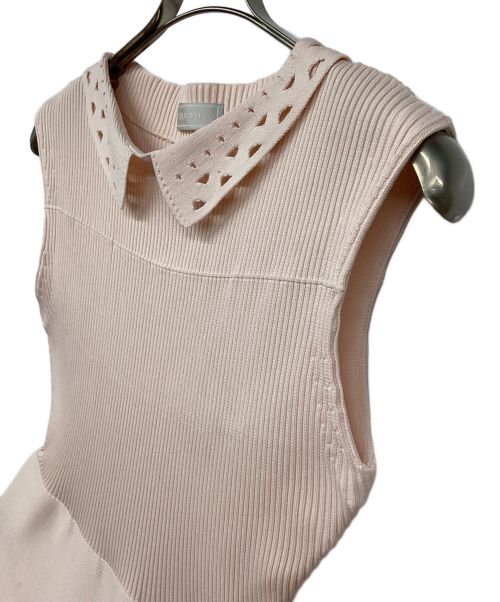 CELFORD（セルフォード）CELFORD (セルフォード) 衿付きノースリーブホールガーメントワンピ ピンク サイズ:36の古着・服飾アイテム