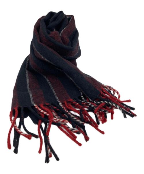 Saint Laurent Paris（サンローランパリ）Saint Laurent Paris (サンローランパリ) ストライプウールマフラー レッドの古着・服飾アイテム