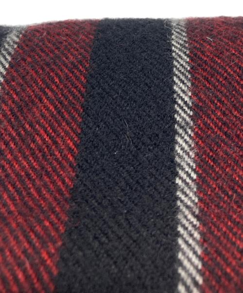 Saint Laurent Paris（サンローランパリ）Saint Laurent Paris (サンローランパリ) ストライプウールマフラー レッドの古着・服飾アイテム