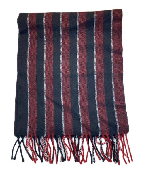 Saint Laurent Paris（サンローランパリ）Saint Laurent Paris (サンローランパリ) ストライプウールマフラー レッドの古着・服飾アイテム