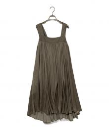 Curensology（カレンソロジー）の古着「サテンサロペットスカート」｜カーキ