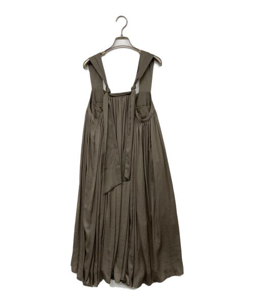 Curensology（カレンソロジー）Curensology (カレンソロジー) サテンサロペットスカート カーキ サイズ:Fの古着・服飾アイテム