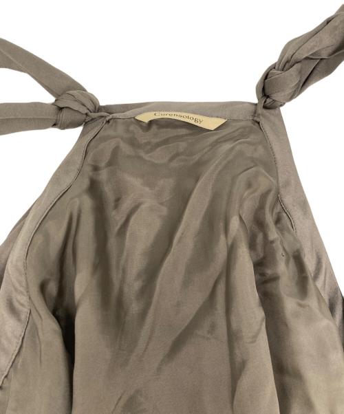 Curensology（カレンソロジー）Curensology (カレンソロジー) サテンサロペットスカート カーキ サイズ:Fの古着・服飾アイテム