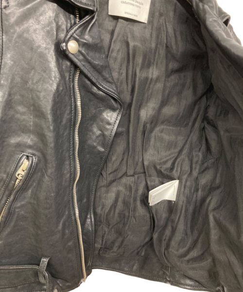 beautiful people（ビューティフルピープル）beautiful people (ビューティフルピープル) shrink leather riders jacket/ライダースジャケット ブラック サイズ:130の古着・服飾アイテム