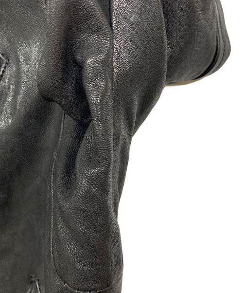 beautiful people（ビューティフルピープル）beautiful people (ビューティフルピープル) shrink leather riders jacket/ライダースジャケット ブラック サイズ:130の古着・服飾アイテム
