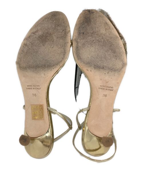 BRENTELLA（ブレンテッラ）BRENTELLA (ブレンテッラ) GOLD STRAP サンダル ゴールド サイズ:36の古着・服飾アイテム