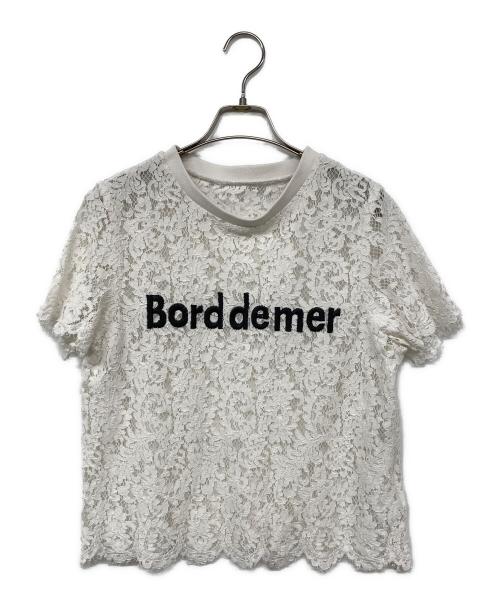 Diagram GRACE CONTINENTAL（ダイアグラム グレースコンチネンタル）Diagram GRACE CONTINENTAL (ダイアグラム グレースコンチネンタル) レースロゴトップス ホワイト サイズ:38の古着・服飾アイテム