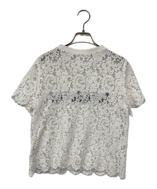 Diagram GRACE CONTINENTAL（ダイアグラム グレースコンチネンタル）Diagram GRACE CONTINENTAL (ダイアグラム グレースコンチネンタル) レースロゴトップス ホワイト サイズ:38の古着・服飾アイテム