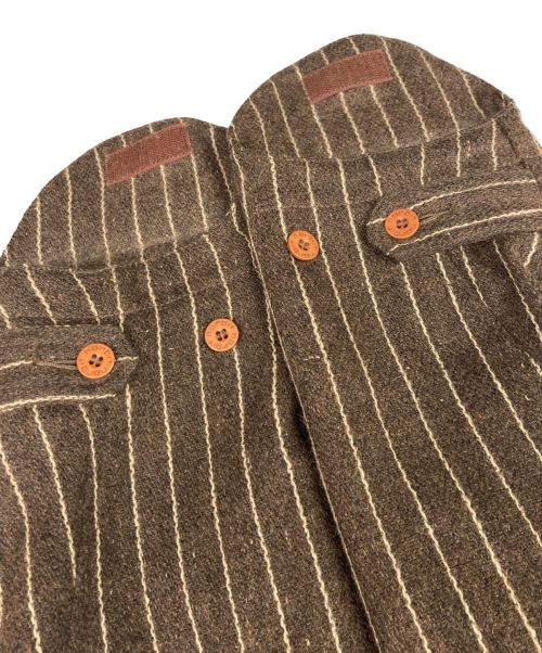 norbit（ノービット）norbit (ノービット) ウールストライプジャケット ブラウン サイズ:Mの古着・服飾アイテム