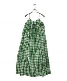 RELDI（レルディ）の古着「GINGHAM-CHECKED MOTORCYCLE DRESS」｜グリーン