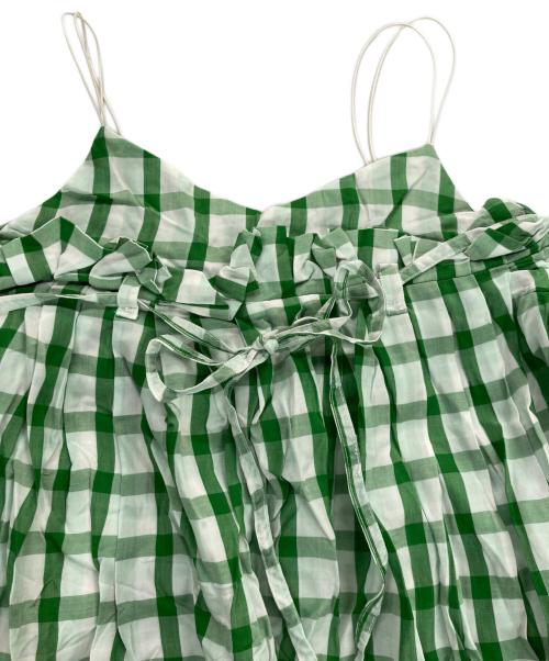 RELDI（レルディ）reldi (レルディ) GINGHAM-CHECKED MOTORCYCLE DRESS グリーン サイズ:2の古着・服飾アイテム