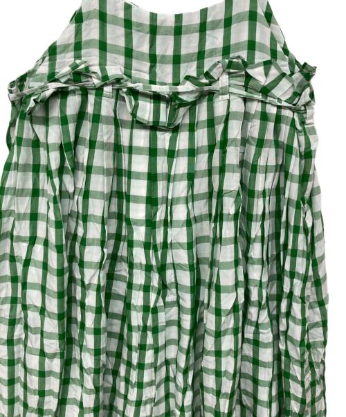 RELDI（レルディ）reldi (レルディ) GINGHAM-CHECKED MOTORCYCLE DRESS グリーン サイズ:2の古着・服飾アイテム