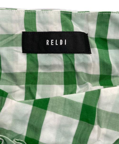 RELDI（レルディ）reldi (レルディ) GINGHAM-CHECKED MOTORCYCLE DRESS グリーン サイズ:2の古着・服飾アイテム