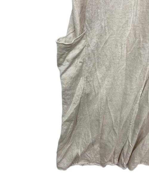 evam eva（エヴァムエヴァ）evam eva (エヴァムエヴァ) リネンローブベスト ベージュ サイズ:Mの古着・服飾アイテム