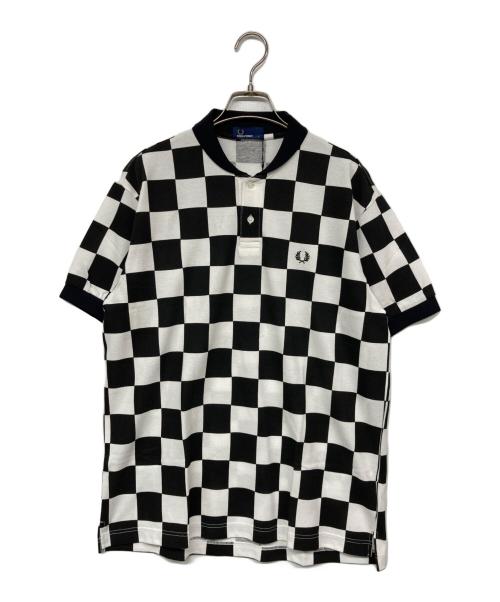 FRED PERRY（フレッドペリー）FRED PERRY (フレッドペリー) ポロシャツ ホワイト×ブラック サイズ:L 未使用品の古着・服飾アイテム