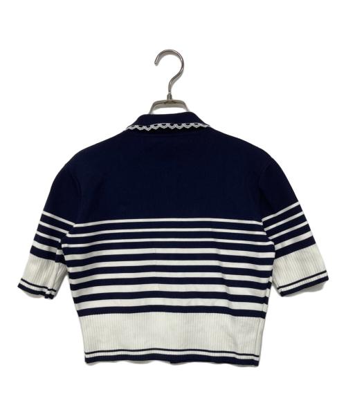 Bibiy.（ビビィ）Bibiy. (ビビィ) ROSIE SHIRT KNIT ホワイト×ネイビー サイズ:Fの古着・服飾アイテム