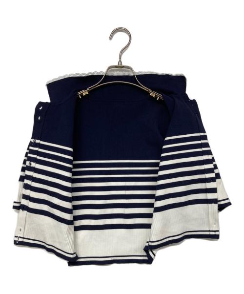 Bibiy.（ビビィ）Bibiy. (ビビィ) ROSIE SHIRT KNIT ホワイト×ネイビー サイズ:Fの古着・服飾アイテム