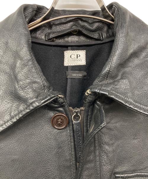 C.P COMPANY（シーピーカンパニー）C.P COMPANY (シーピーカンパニー) レザージャケット ブラック サイズ:52の古着・服飾アイテム