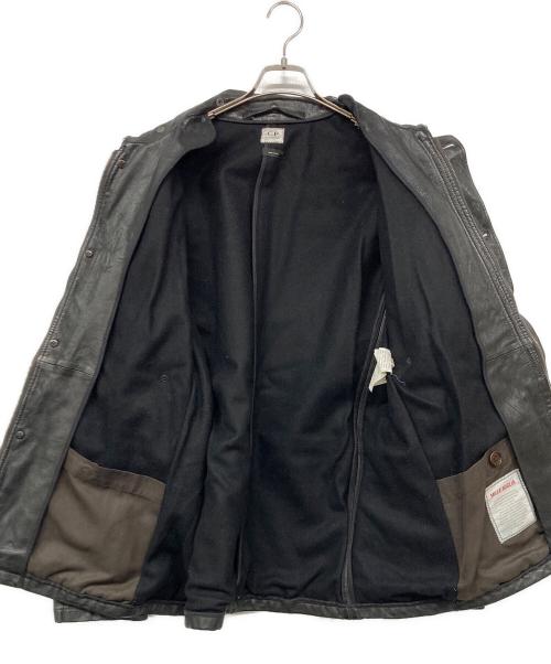 C.P COMPANY（シーピーカンパニー）C.P COMPANY (シーピーカンパニー) レザージャケット ブラック サイズ:52の古着・服飾アイテム