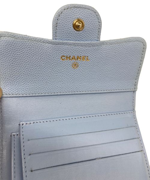 CHANEL（シャネル）CHANEL (シャネル) マトラッセコンパクトウォレット スカイブルーの古着・服飾アイテム