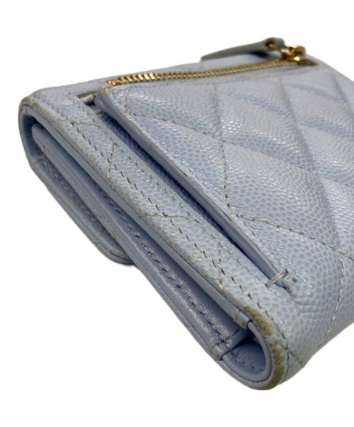 CHANEL（シャネル）CHANEL (シャネル) マトラッセコンパクトウォレット スカイブルーの古着・服飾アイテム