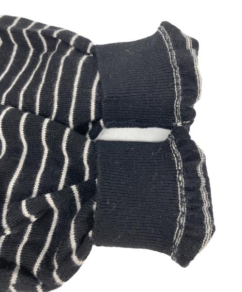 vainl archive（ヴァイナルアーカイブ）vainl archive (ヴァイナルアーカイブ) ジャガードボーダークルーネックニットジャガードボーダークルーネックニット ブラック サイズ:Mの古着・服飾アイテム