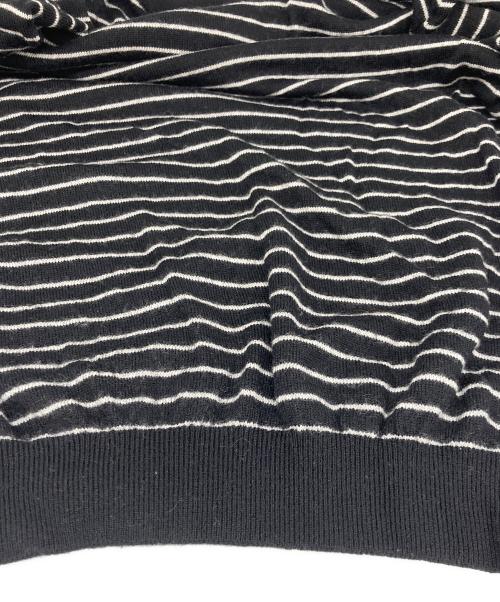 vainl archive（ヴァイナルアーカイブ）vainl archive (ヴァイナルアーカイブ) ジャガードボーダークルーネックニットジャガードボーダークルーネックニット ブラック サイズ:Mの古着・服飾アイテム