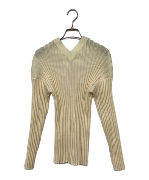 IIROT（イロット）IIROT (イロット) Dry Rib Knit Cardigan/ドライリブニットカーディガン ベージュ サイズ:2の古着・服飾アイテム