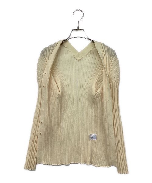 IIROT（イロット）IIROT (イロット) Dry Rib Knit Cardigan/ドライリブニットカーディガン ベージュ サイズ:2の古着・服飾アイテム