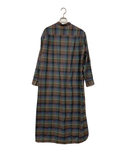 AURALEE（オーラリー）AURALEE (オーラリー) SUPER LIGHT WOOL CHECK ONE-PIECE ブラウン×グリーン サイズ:1の古着・服飾アイテム