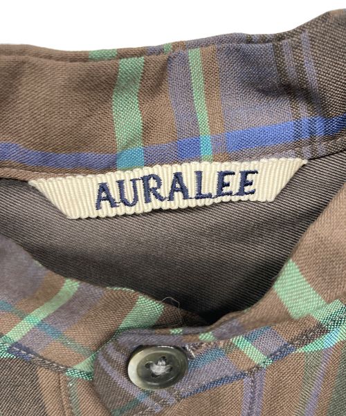 AURALEE（オーラリー）AURALEE (オーラリー) SUPER LIGHT WOOL CHECK ONE-PIECE ブラウン×グリーン サイズ:1の古着・服飾アイテム