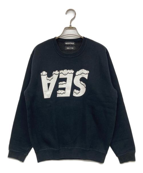 GOD SELECTION XXX（ゴッドセレクショントリプルエックス）GOD SELECTION XXX (ゴッドセレクショントリプルエックス) WIND AND SEA (ウィンダンシー) プリントスウェット ブラック サイズ:Sの古着・服飾アイテム