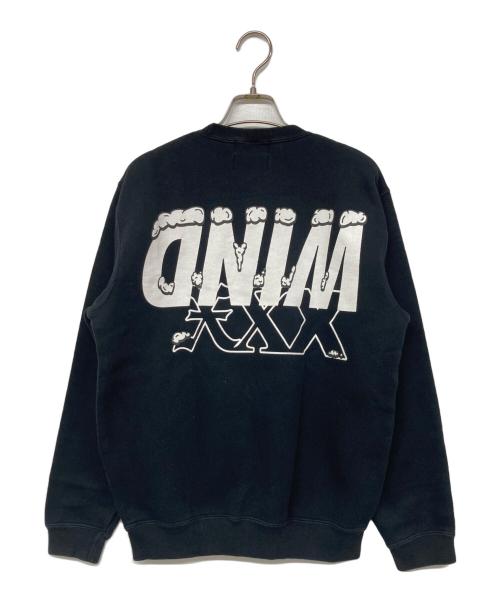 GOD SELECTION XXX（ゴッドセレクショントリプルエックス）GOD SELECTION XXX (ゴッドセレクショントリプルエックス) WIND AND SEA (ウィンダンシー) プリントスウェット ブラック サイズ:Sの古着・服飾アイテム