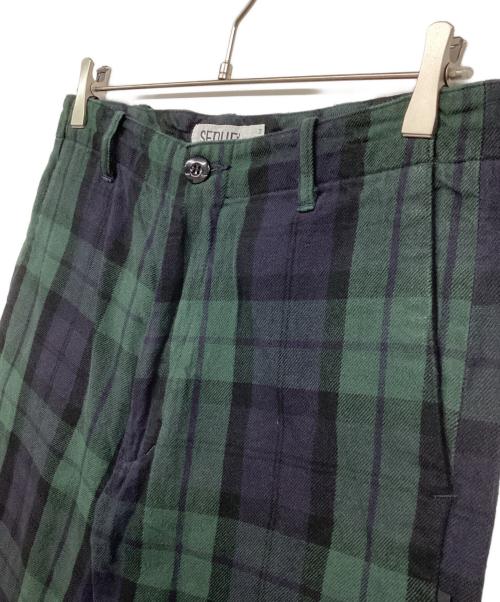 SEQUEL（シークエル）SEQUEL (シークエル) チェックパンツ グリーン サイズ:Mの古着・服飾アイテム