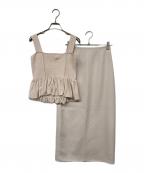 Snidelスナイデル）の古着「ペプラムビスチェ&Iラインスカートセット」｜ピンク