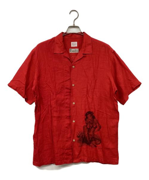 PAPAS（パパス）PAPAS (パパス) アロハシャツ レッド サイズ:Mの古着・服飾アイテム