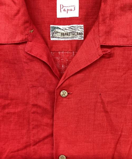 PAPAS（パパス）PAPAS (パパス) アロハシャツ レッド サイズ:Mの古着・服飾アイテム