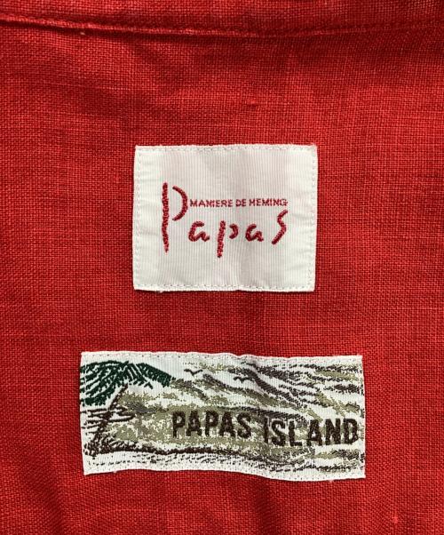 PAPAS（パパス）PAPAS (パパス) アロハシャツ レッド サイズ:Mの古着・服飾アイテム