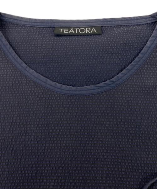 teatora（テアトラ）TEATORA (テアトラ) シアサッカーTシャツ ネイビー サイズ:46の古着・服飾アイテム